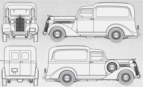 Classic Car Blueprints For 3d Modeling