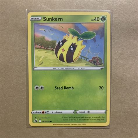 Pokémon Tcg Crown Zenith Sunkern 7159 Regular Common Ebay