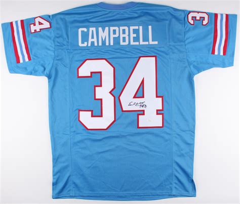 Earl Campbell Signed Oilers Jersey Inscribed HOF 91 JSA COA