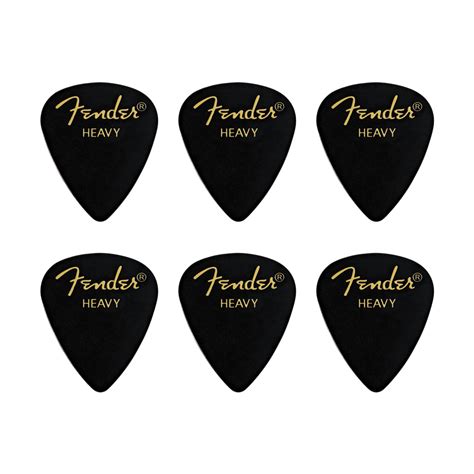 Pack De Palhetas FENDER 351 SHAPE CLASSIC CELLULOID HEAVY Black 06 PCS