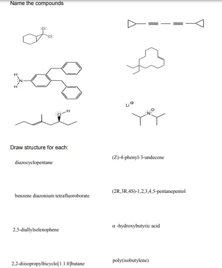 Solved Name The Compounds 4 Draw Structure For Each