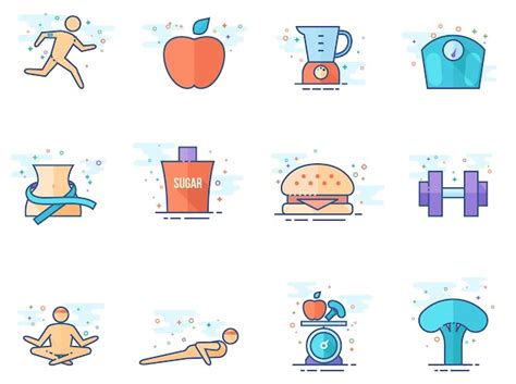 Premium Vector Flat Color Icons Healthy Life