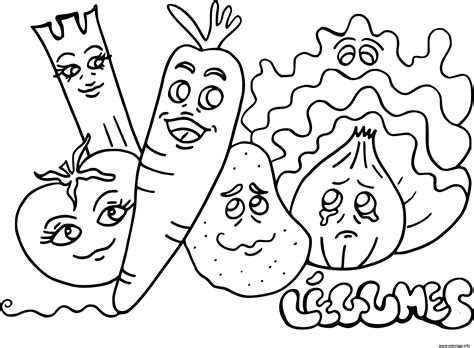 Coloriage Legumes Frais Du Jardin Dessin Fruits Imprimer