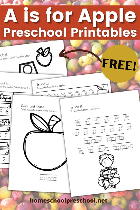 A is for Apple Worksheets - Homeschool Preschool