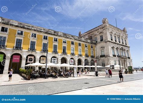 Lisbon Pombaline Architecture on Commerce Square Editorial Photography ...