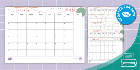 Monthly Activity Planner 2023 Calendar Twinkl Busy Bees