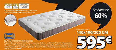 Offre Matelas Ressorts Simmons S Chez Jysk