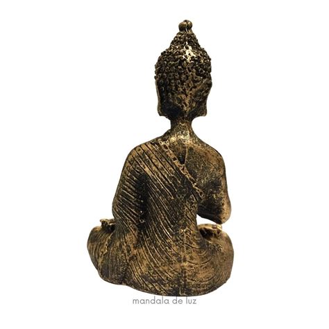 Estátua de Mini Buda Hindu Resina Dourado Budha Miniatura Pequeno