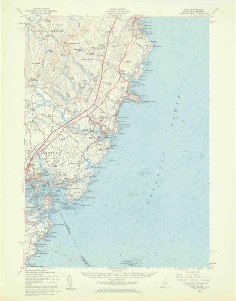 York Maine 1956 1960 USGS Old Topo Map Reprint 15x15 ME Quad 306860