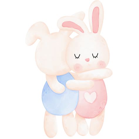 Couple Bunny Hugging Bunny Hug Rabbit Png And Vector With