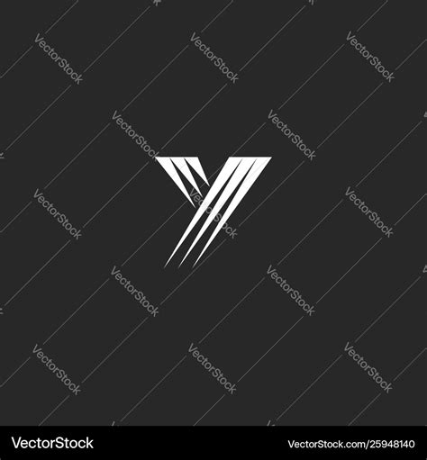 Modern Letter Y Monogram Initial Logo Minimal Vector Image