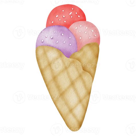 Watercolor Ice Cream Clipart 23627349 Png