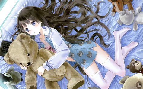 Anime Girls Teddy Bears Stockings Kamisama No Memo Chou Shionji Yuuko Hd Wallpaper Rare Gallery