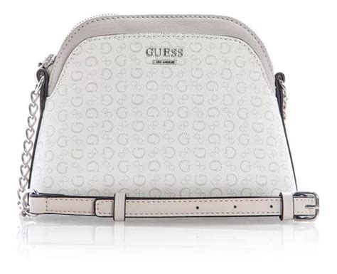 Bolsa Guess Crossbody Sv Egs Dise O Rayado De Poli Ster Blanca