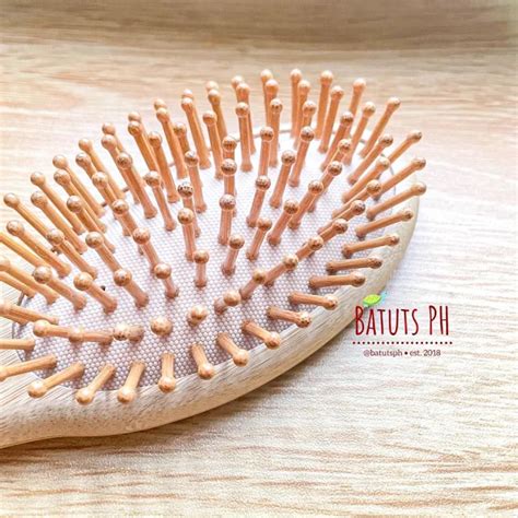 BatutsPh Personalized Real Bamboo Hairbrush Made From Bamboo