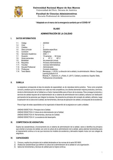 PDF ADMINISTRACIÓN DE LA CALIDAD administracion unmsm edu pe