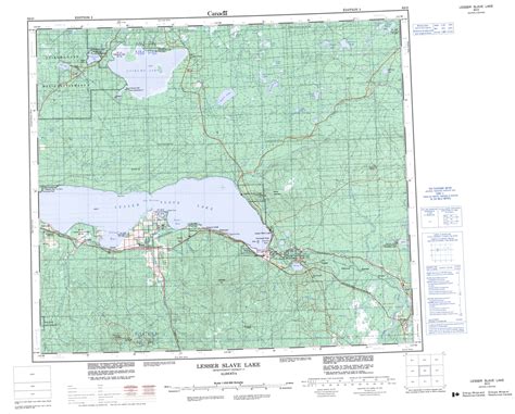 Printable Topographic Map Of Lesser Slave Lake 083o Ab