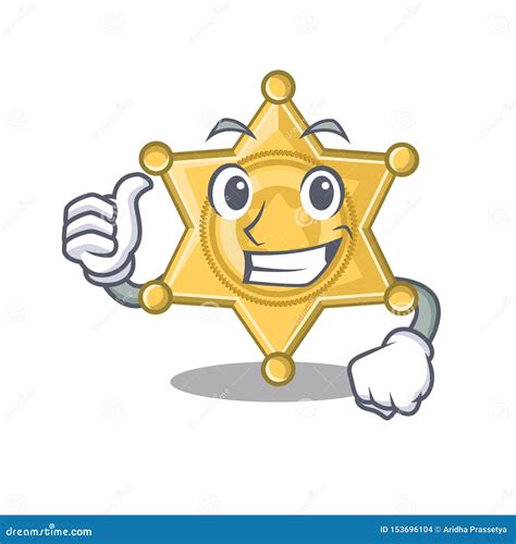 Thumbs Up Star Badge Police On A Cartoon Stock Vector Illustration Of Deputy Assistance