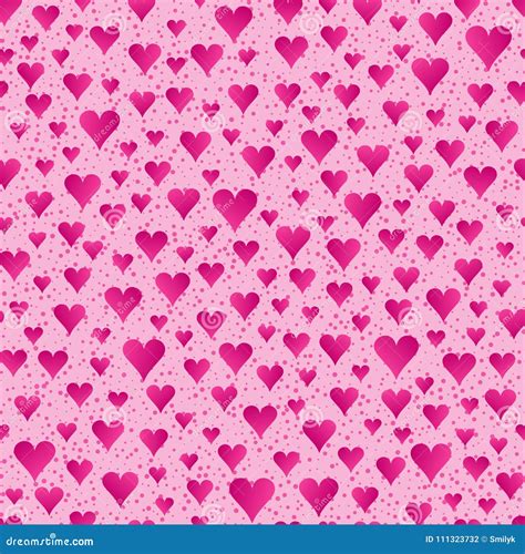 Abstract Seamless Pattern Of Bright Pink Hearts On Light Pink Ba Stock Vector Illustration Of