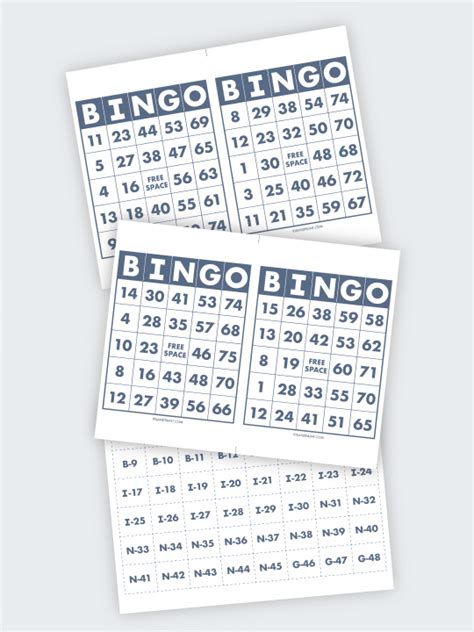 Free Printable Bingo Cards - Pjs and Paint