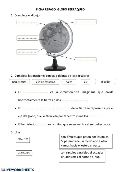 Ficha Online De La Tierra Para Tercero De Primaria Puedes Hacer Los Ejercicios Online O