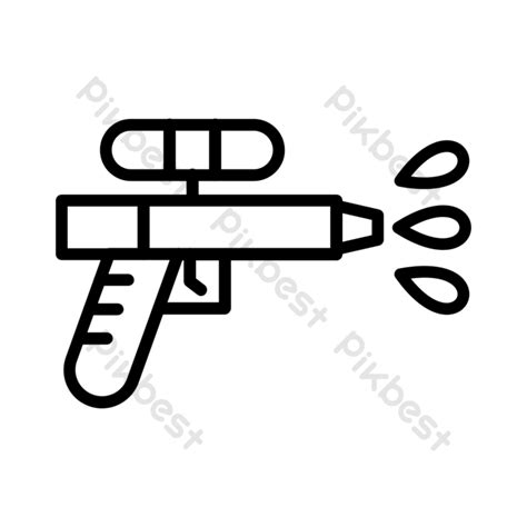 Water Gun Line Icon Vector Png Images Ai Free Download Pikbest