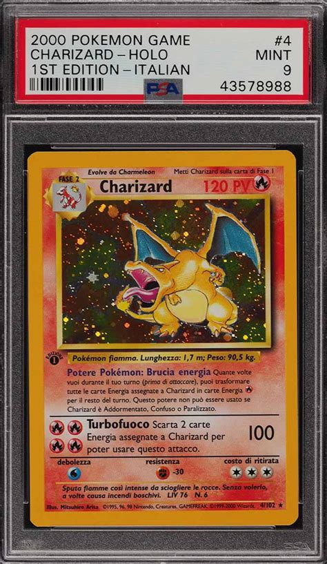 Pokemon Game St Edition Italian Holo Charizard Psa Mint