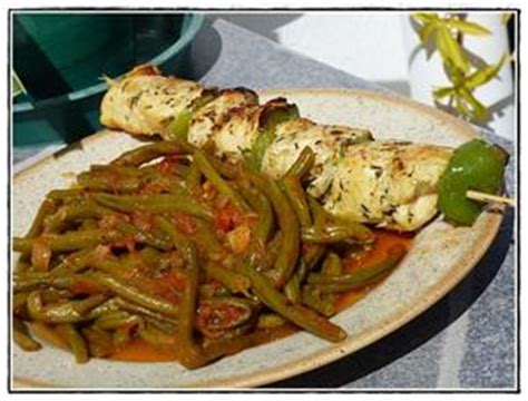 Haricots verts à l italienne et brochettes de boeuf et poulet recette