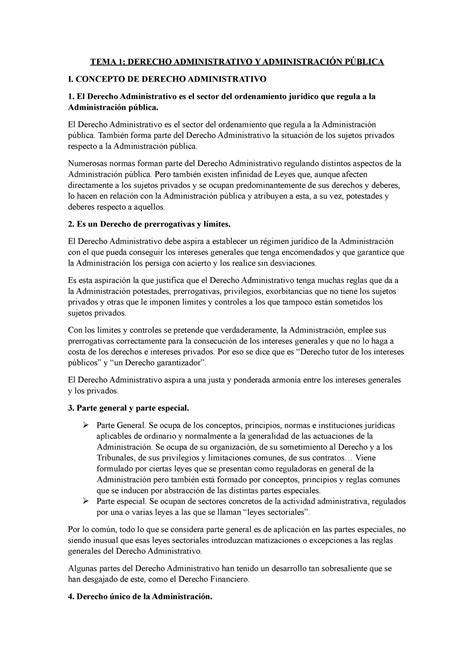 Tema 1 Apuntes 1 Tema 1 Derecho Administrativo Y AdministraciÓn