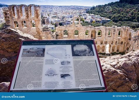 Odeon of Herodes Atticus and the City of Athens Editorial Stock Image ...