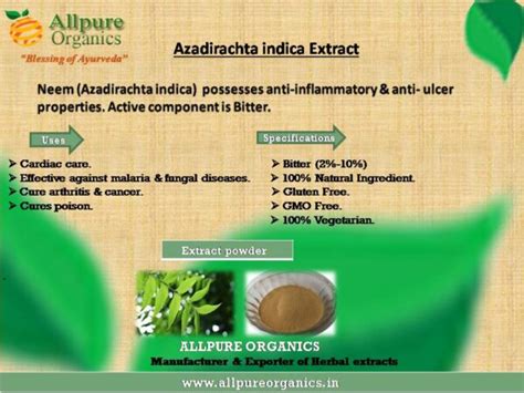 Azadirachta Indica order in bulk quantity from allpure organics ...