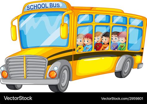 Children and school bus Royalty Free Vector Image