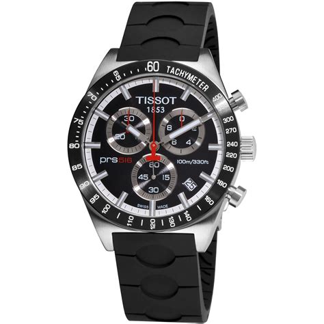 Tissot Men S PRS 516 Black Dial Black Strap Chronograph Quartz Watch