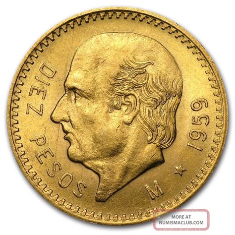 Mexican 10 Pesos Gold Coin - Random Year - Sku 1045