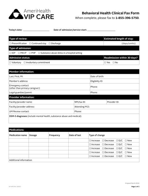 Fillable Online Behavioral Health Clinical Fax Form Providers