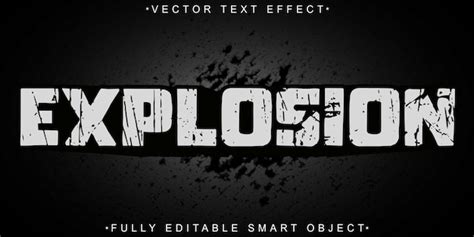 Vector d explosion usé Effet de texte d objet intelligent entièrement