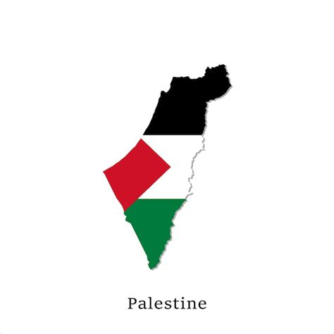 Mappa Della Palestina E Flag Color Vector Independence Day O National