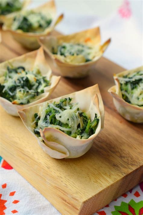 Spinach Artichoke Wonton Cups Snacks And Sips