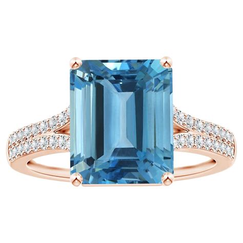 Customizable Angara Gia Certified Natural Emerald Cut Aquamarine