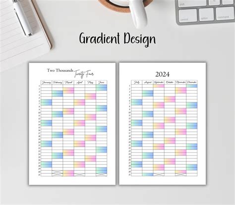 Printable 2024 Yearly Planner 2024 Calendar Year Planner Insert Year