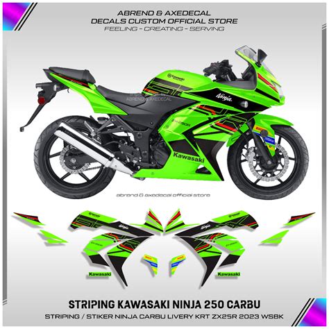 Jual DECAL STRIPING NINJA 250 KARBU LIVERY KRT 2023 RACING STIKER