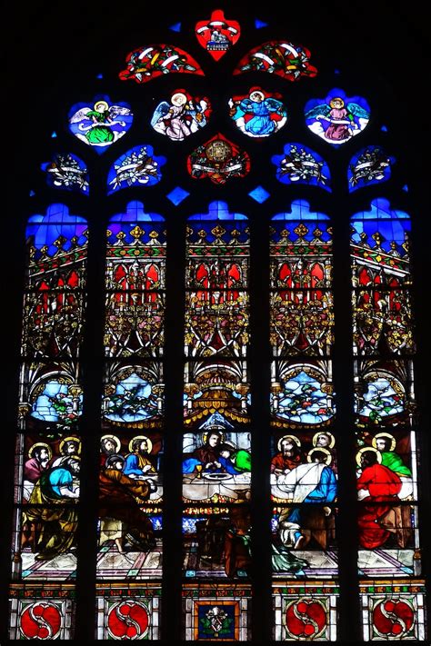 Stained Glass Windows Church Heritage Religion France Stained Glass Hd Wallpaper