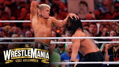 Roman Reigns Vs Cody Rhodes Full Fight Wwe Wrestlemania Newsr Video