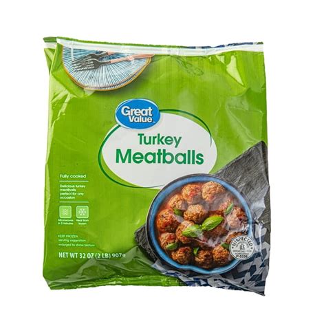 Great Value Fully Cooked Turkey Meatballs Frozen 32 Ounces Approx