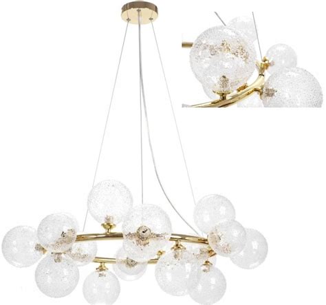 LAMPA WISZĄCA SUFITOWA SZKLANE KULE ZłOTA Glamour OSW 03569 Cena