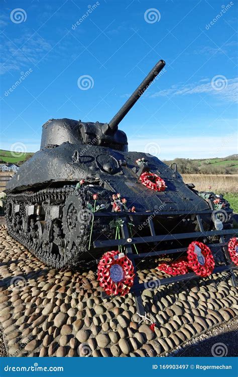 Sherman M4 Tank. Operation Tiger 1944 Slapton Sands Devon England ...