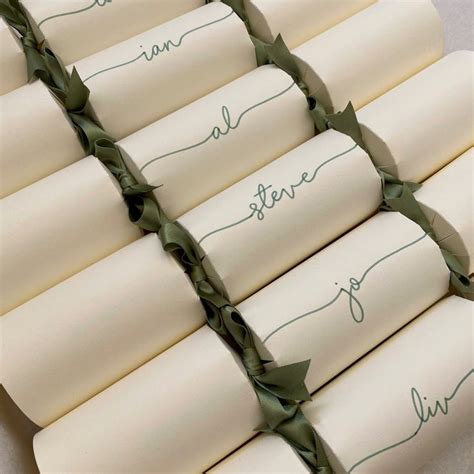 Personalised Handwritten Ivory Christmas Cracker Kit 9 Crackers