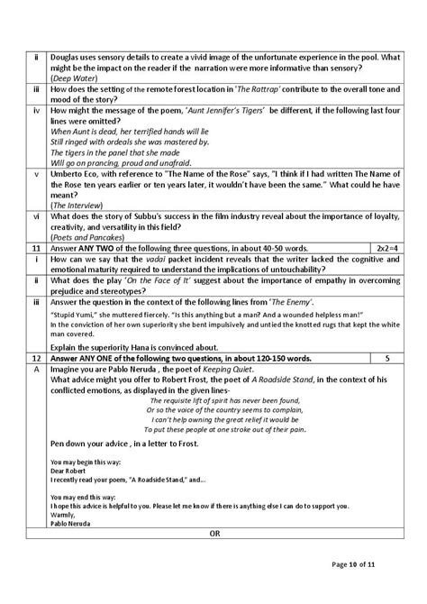 Cbse Class 12 English Core Sample Paper 2024 Pdf With Solutions