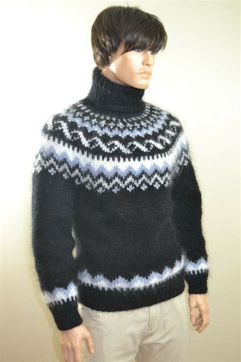 Brand New Icelandic Turtleneck Mohair Sweater Black L