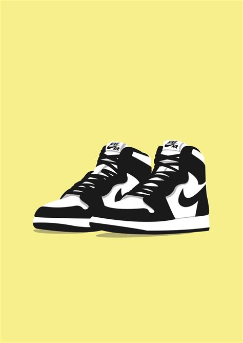 Ilustración zapatillas Nike Air Jordan negras y blancas Nike Air Jordan